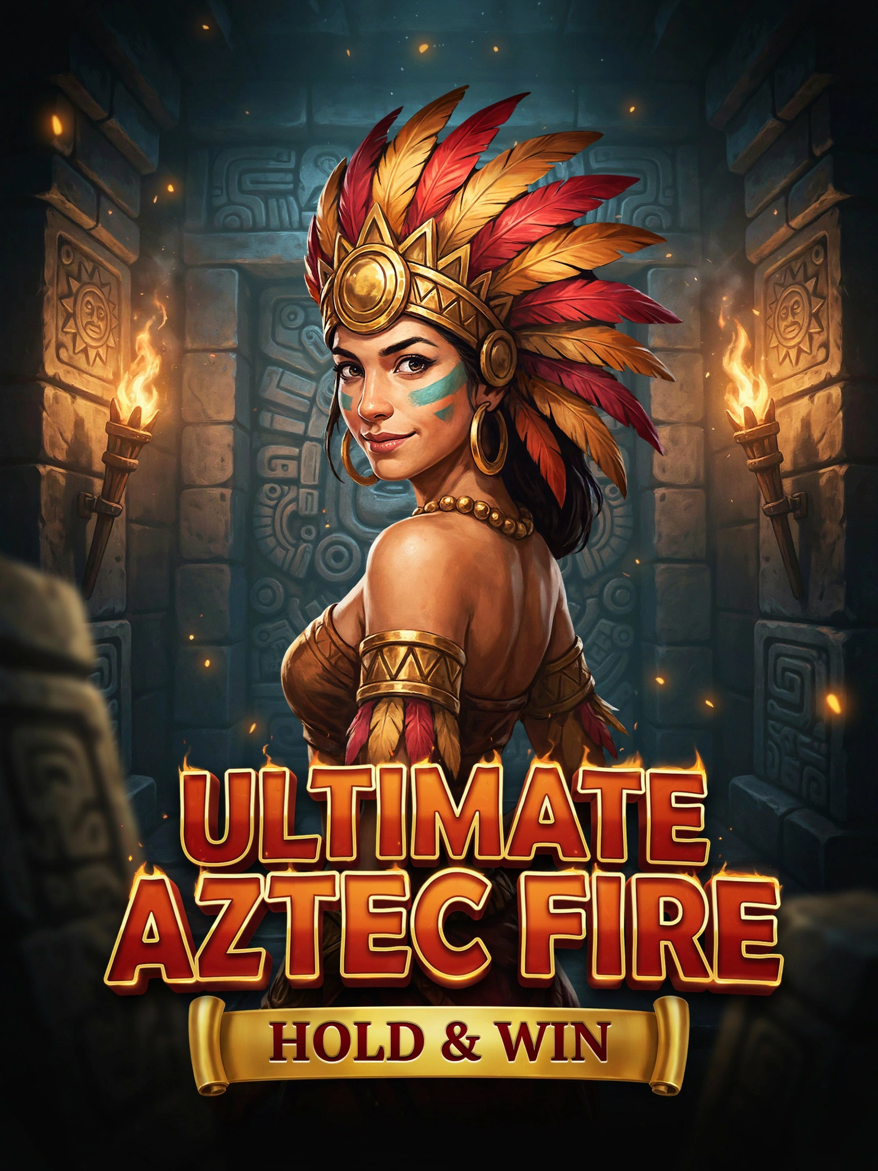 Artwork from the Ultimate Aztec Fire Hold and Win pokie